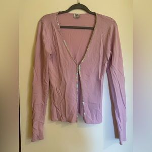 gorgeous rose pink long sleeve cardigan with sequin detailing on hem line